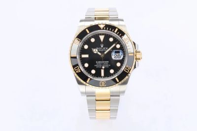 Rolex Submariner 3235 Movement 41mm Ceramic Bezel Black Face TT YG Strap Watch